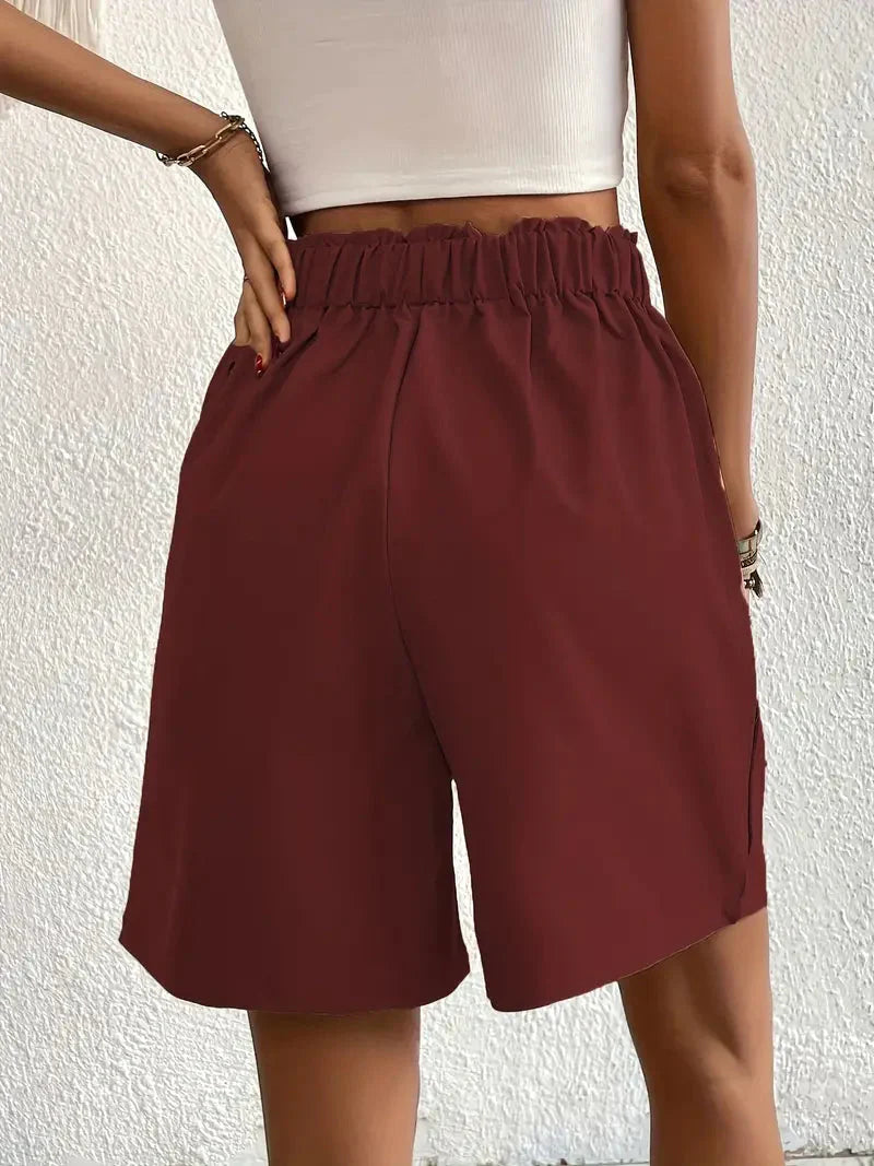 WW | Hochtaillierte Leinenshorts für Damen