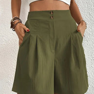 WW | Shorts, schräge Taschen, hohe Taille, Damenshorts, Sommerkleidung