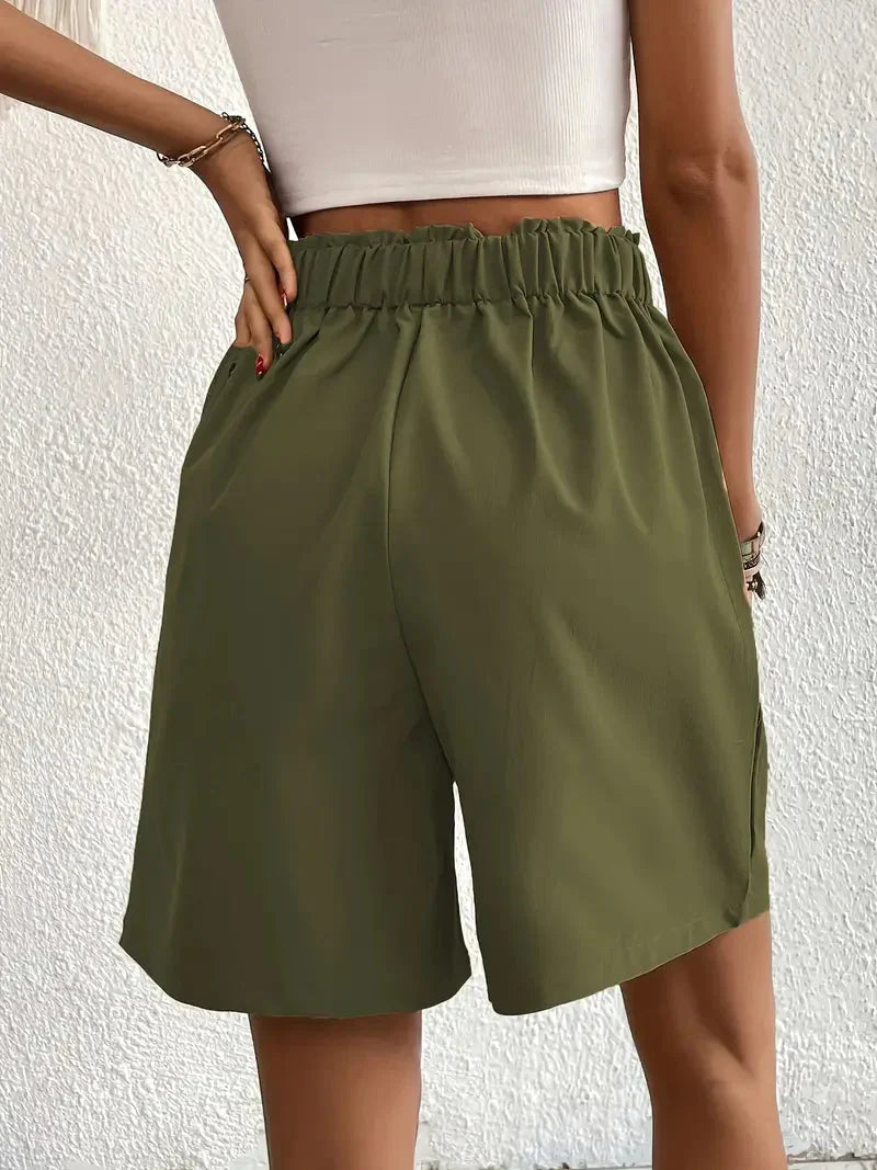WW | Hochtaillierte Leinenshorts für Damen