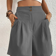WW | Shorts, schräge Taschen, hohe Taille, Damenshorts, Sommerkleidung
