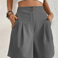 WW | Hochtaillierte Leinenshorts für Damen