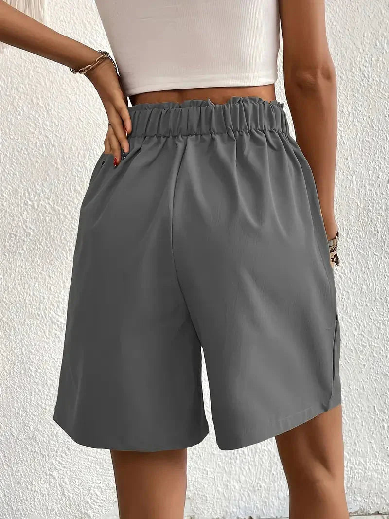 WW | Hochtaillierte Leinenshorts für Damen