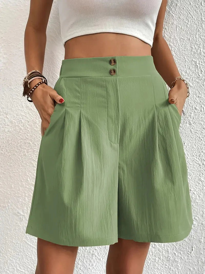 WW | Shorts, schräge Taschen, hohe Taille, Damenshorts, Sommerkleidung