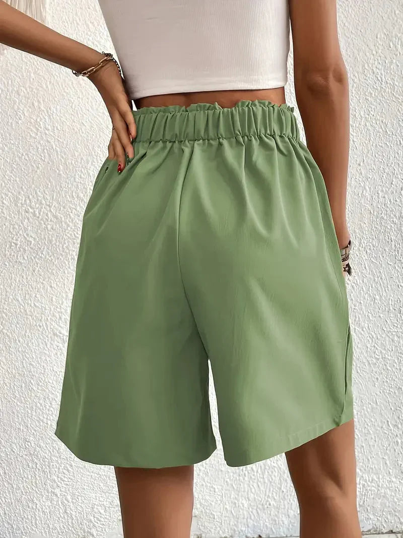 WW | Hochtaillierte Leinenshorts für Damen