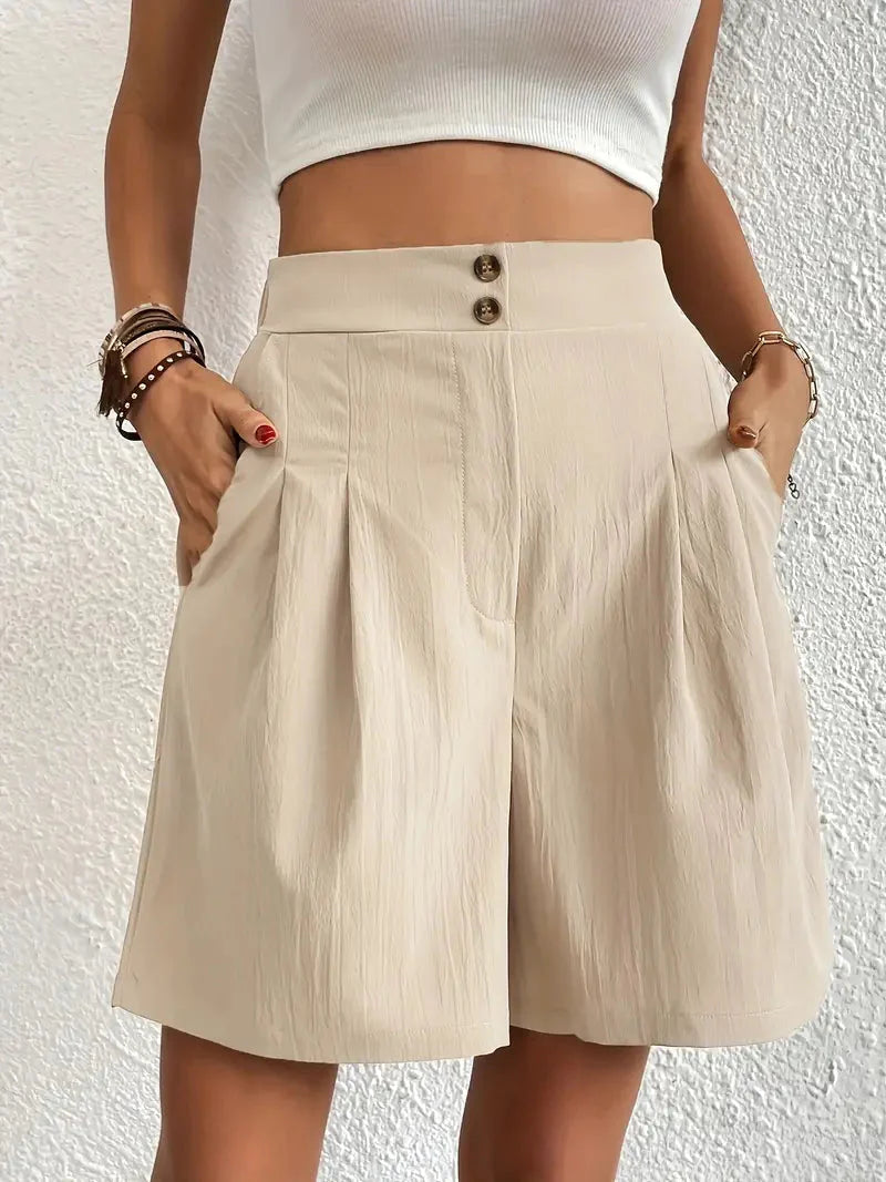 WW | Shorts, schräge Taschen, hohe Taille, Damenshorts, Sommerkleidung