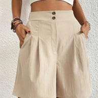 WW | Shorts, schräge Taschen, hohe Taille, Damenshorts, Sommerkleidung