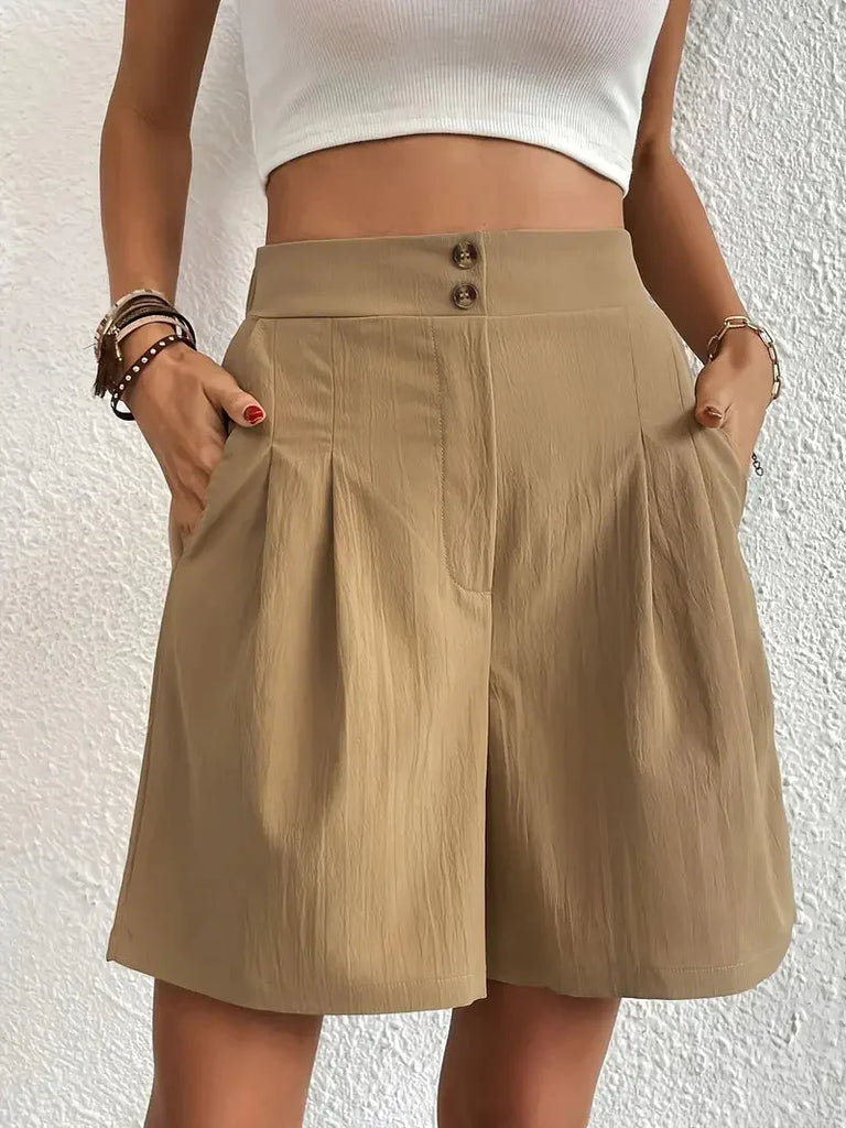 Wolff | Hochtaillierte Leinenshorts für Damen