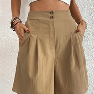 WW | Hochtaillierte Leinenshorts für Damen