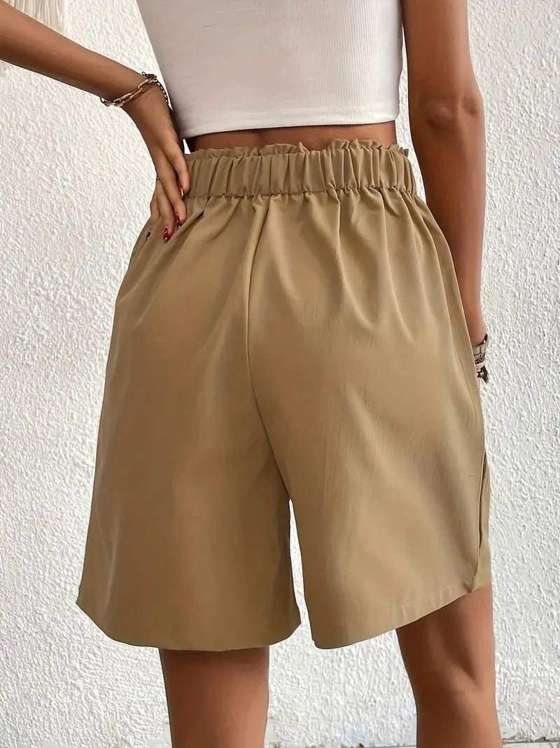 WW | Hochtaillierte Leinenshorts für Damen
