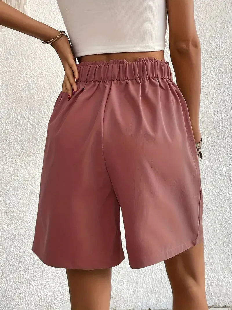 WW | Hochtaillierte Leinenshorts für Damen