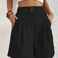WW | Shorts, schräge Taschen, hohe Taille, Damenshorts, Sommerkleidung