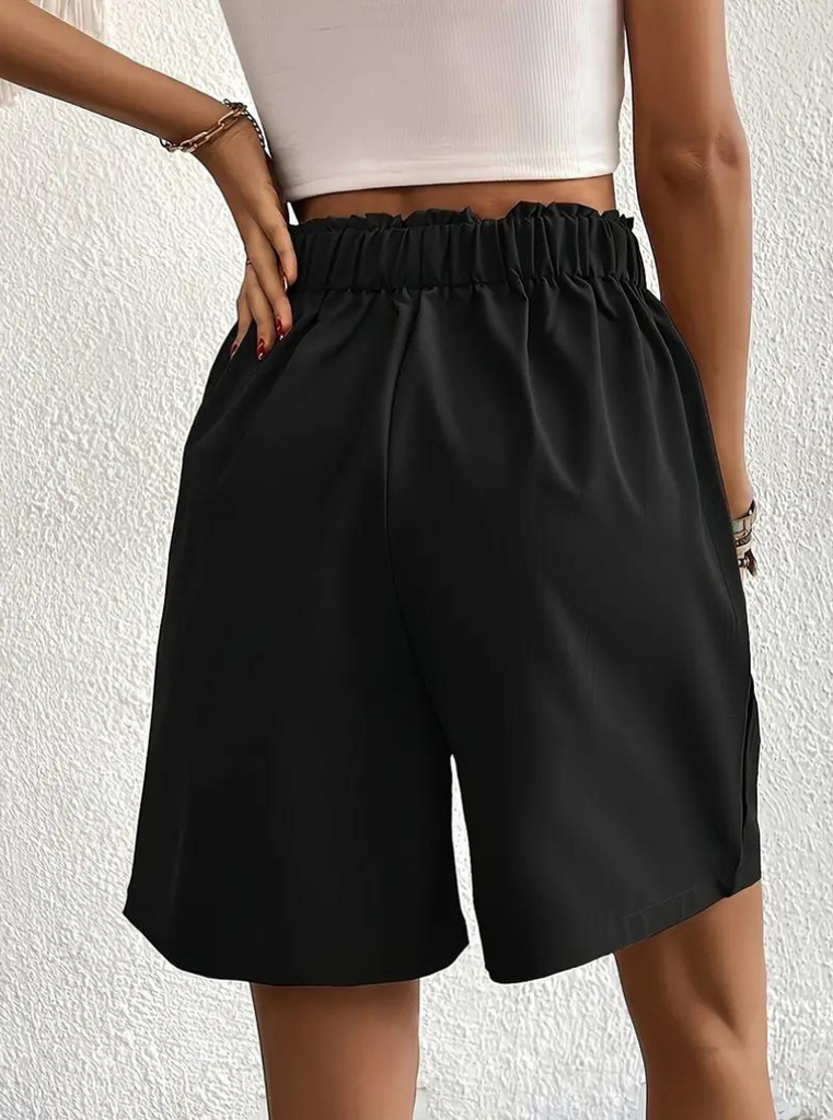 Wolff | Hohe Taille Taschen Sommershorts Weite Beinshorts