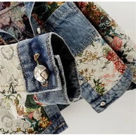 Bedruckte Jeansjacke