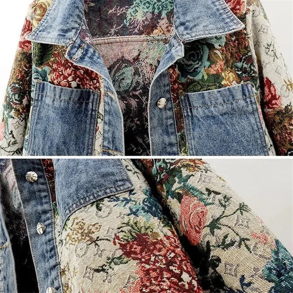 Bedruckte Jeansjacke