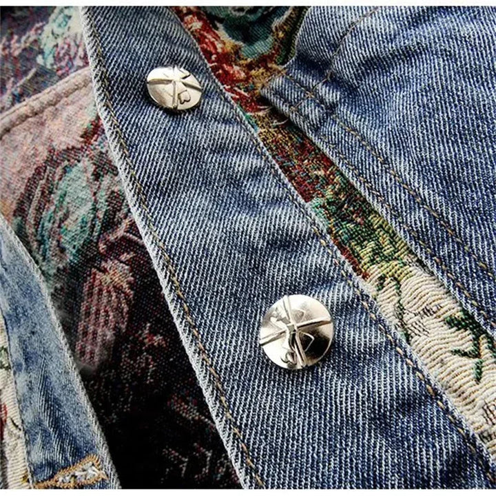 Bedruckte Jeansjacke