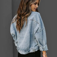 – Leoparden-Denim-Jacke