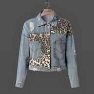 – Leoparden-Denim-Jacke