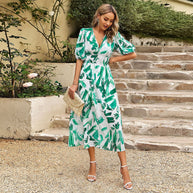 WW - Elegantes Midikleid mit V-Ausschnitt