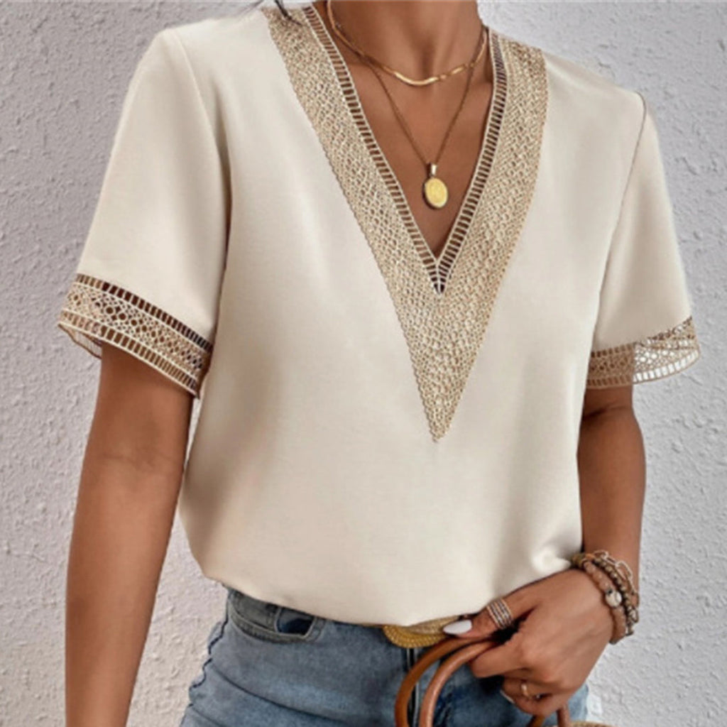 WW | Elegante Bluse für Damen Zweifarbig & Stilvoll