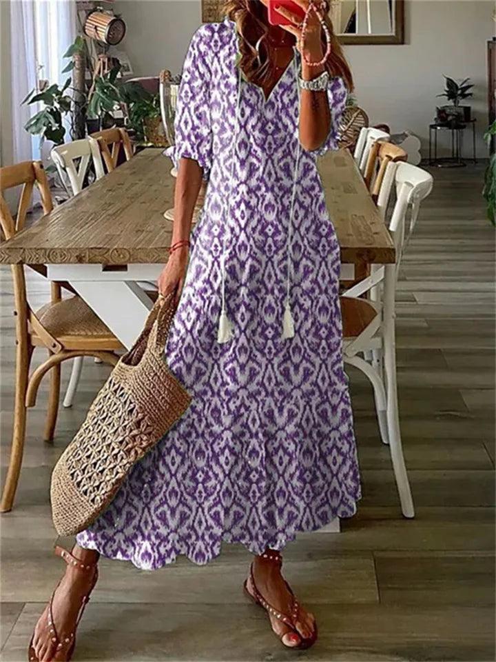 W&W Mode | Blumiges Maximal Sommerkleid Für Damen