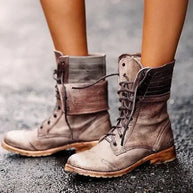 WW | Stylische Damen Leder Stiefeletten