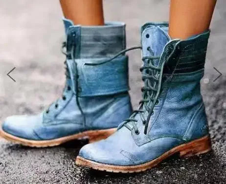 WW | Stylische Damen Leder Stiefeletten