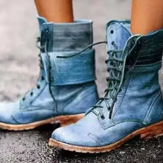 WW | Stylische Damen Leder Stiefeletten