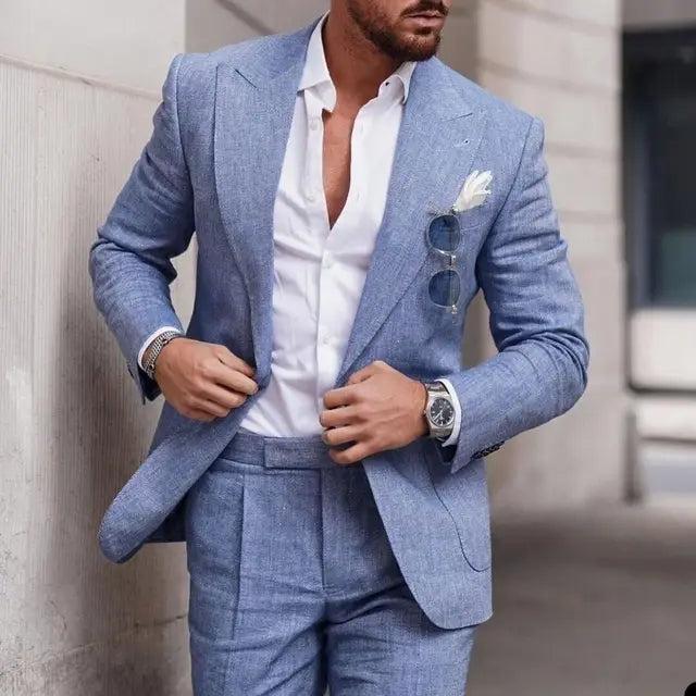 W&W Mode | Einfacher Business Blazer Und Hose Satz Für Herren