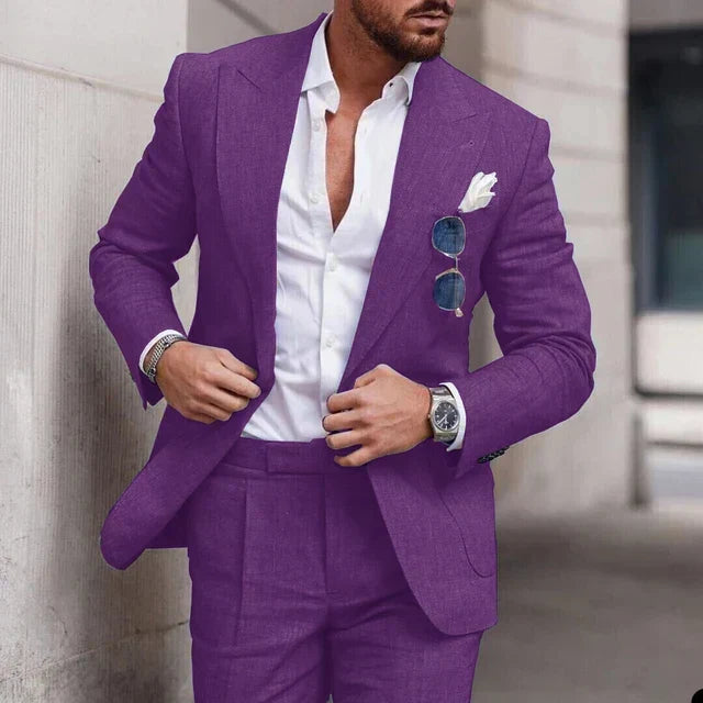 W&W Mode | Einfacher Business Blazer Und Hose Satz Für Herren