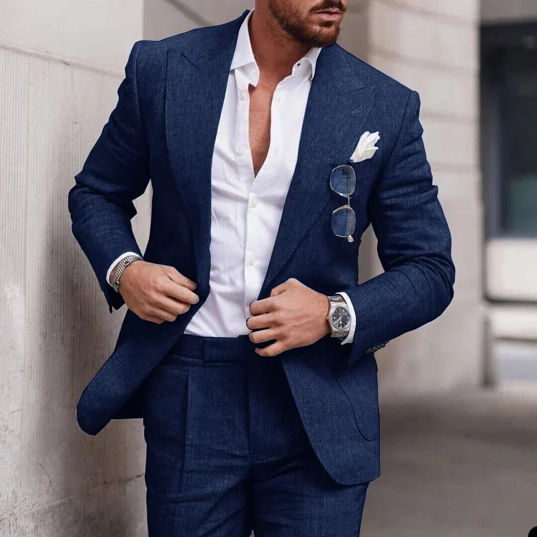W&W Mode | Einfacher Business Blazer Und Hose Satz Für Herren