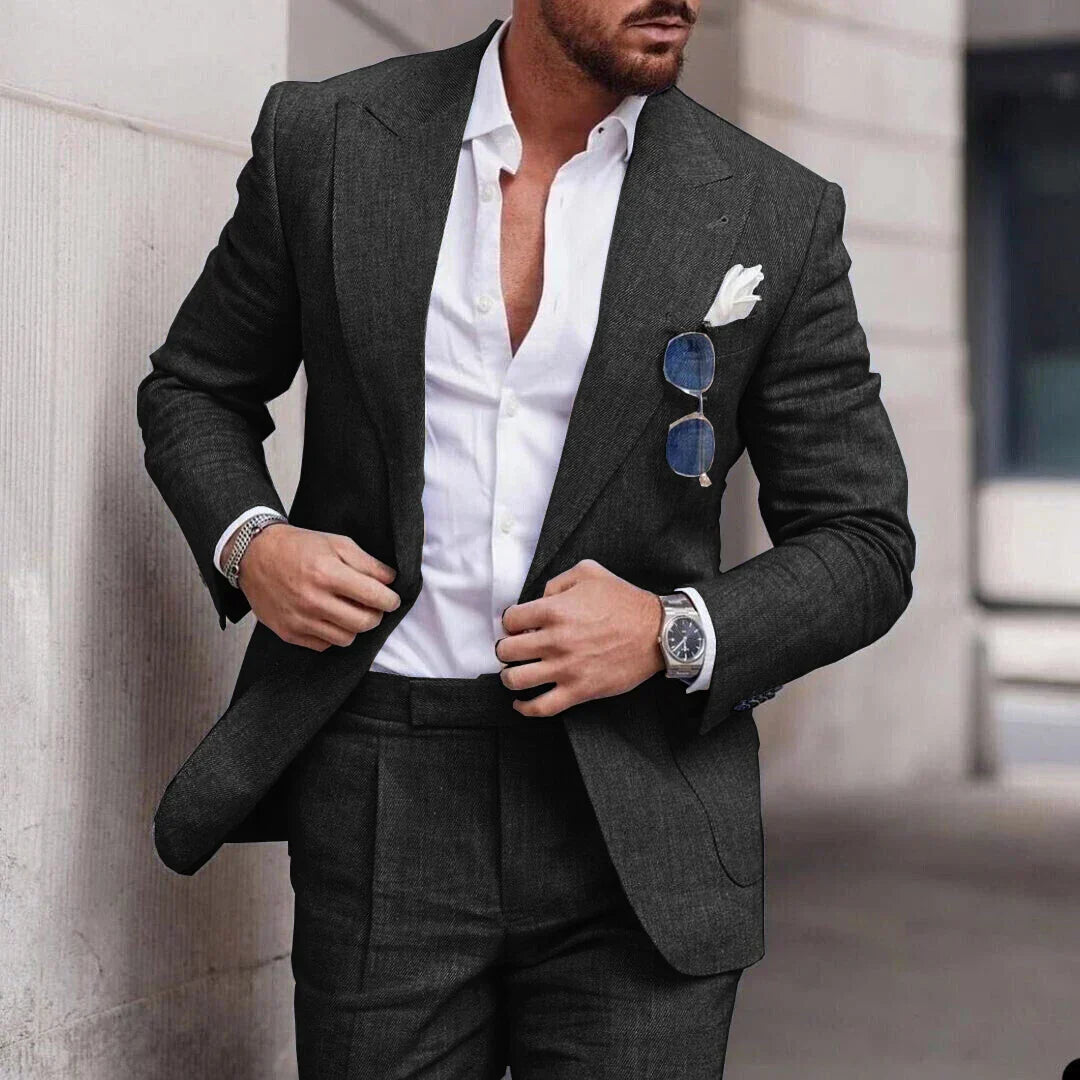W&W Mode | Einfacher Business Blazer Und Hose Satz Für Herren