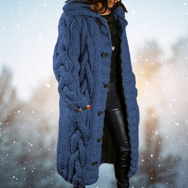 W&W Mode | gestrickte Strickjacke - Damen Kabelstrickjacke