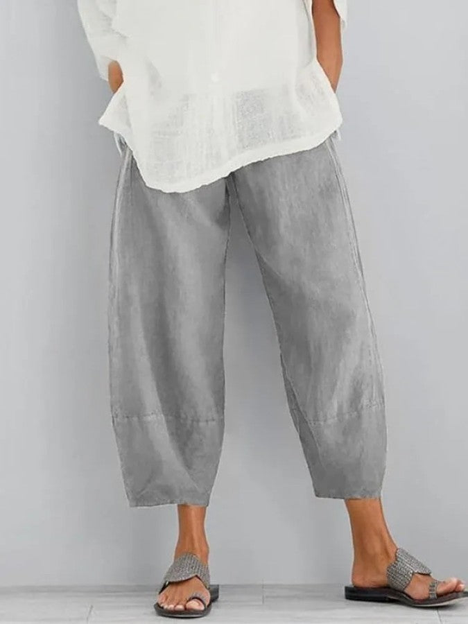 Damen-Baumwollhose mit lockerer Passform