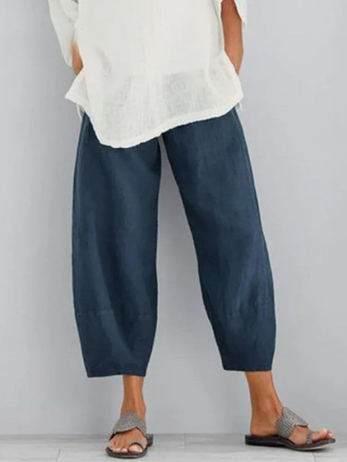 Damen-Baumwollhose mit lockerer Passform