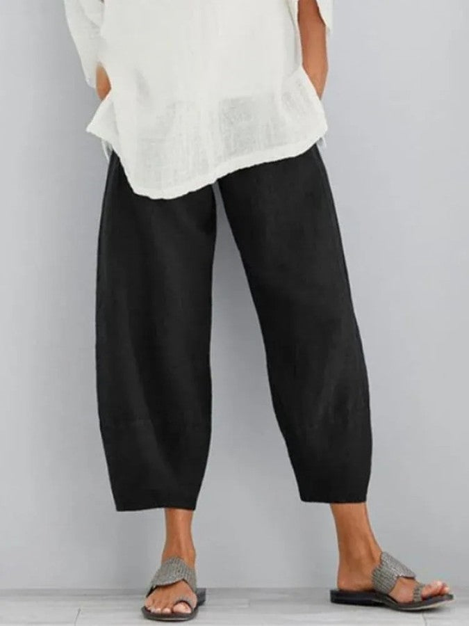 Damen-Baumwollhose mit lockerer Passform