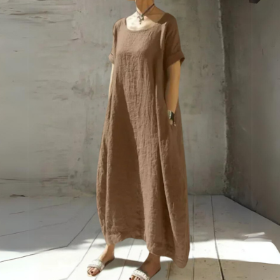 WW | Weites Modell Baumwolle Maxikleid Sommerkleid
