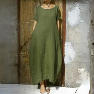 WW | Weites Modell Baumwolle Maxikleid Sommerkleid