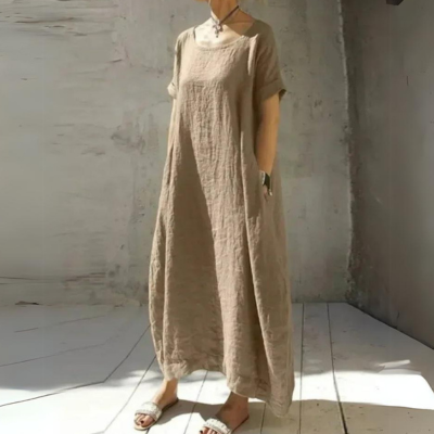 W&W Mode | Weites Modell Baumwolle Maxikleid Sommerkleid