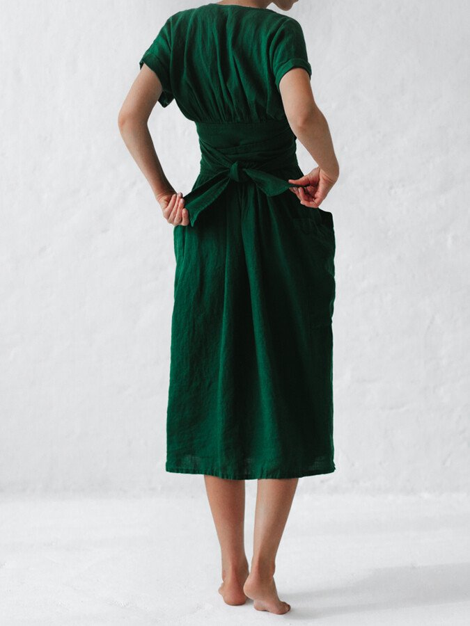 Damen Wickelkleid aus Leinen