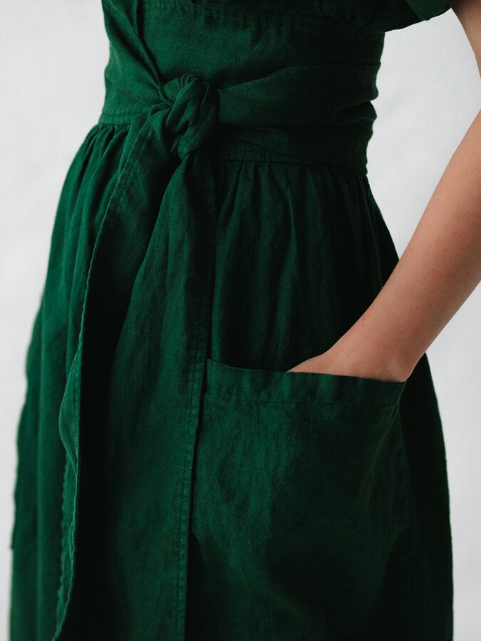 Damen Wickelkleid aus Leinen