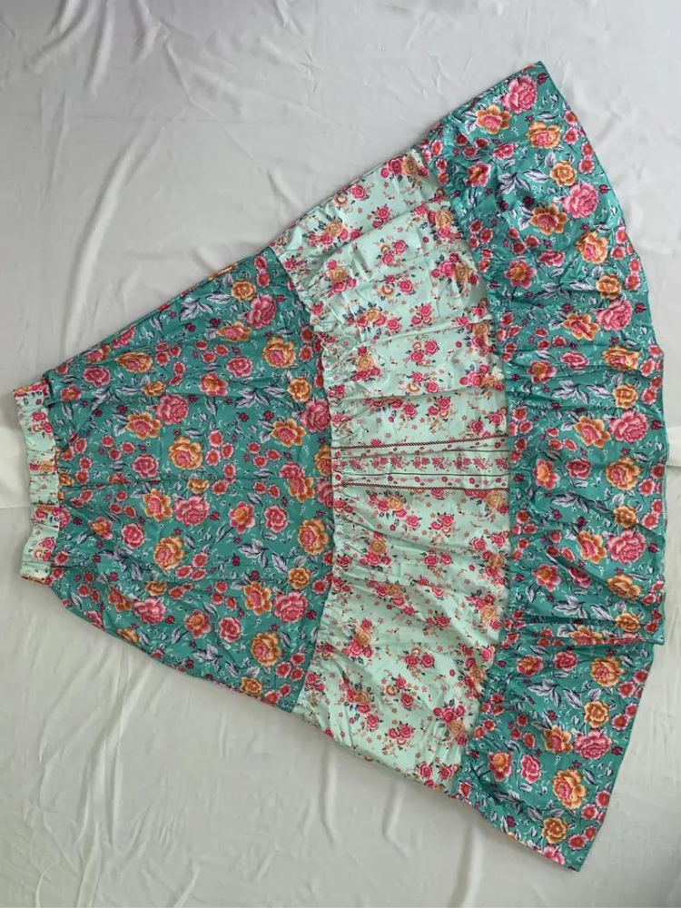 Damen Boho-Maxirock mit Rüschen
