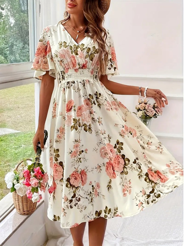 Damenkleid mit Blumenmuster für Frühling und Sommer