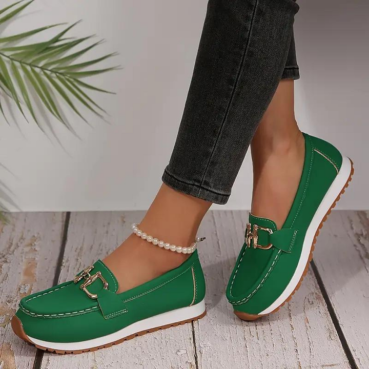 W&W Mode | Metallische Schnalle Slip On Wanderschuhe Damenschuhe