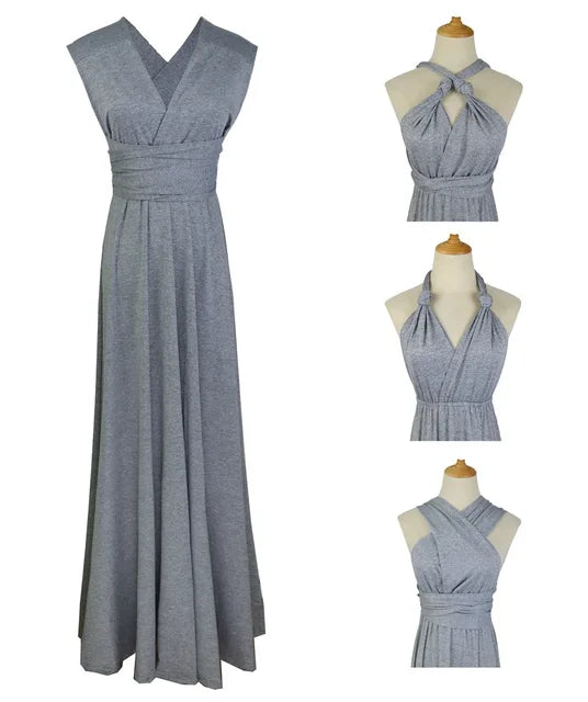 W&W Mode - Damen bodenlanger langer Rock & Brautjungfernkleid mit verschiedenen Tragevarianten