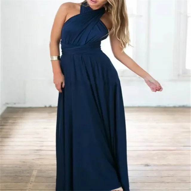 W&W Mode - Damen bodenlanger langer Rock & Brautjungfernkleid mit verschiedenen Tragevarianten