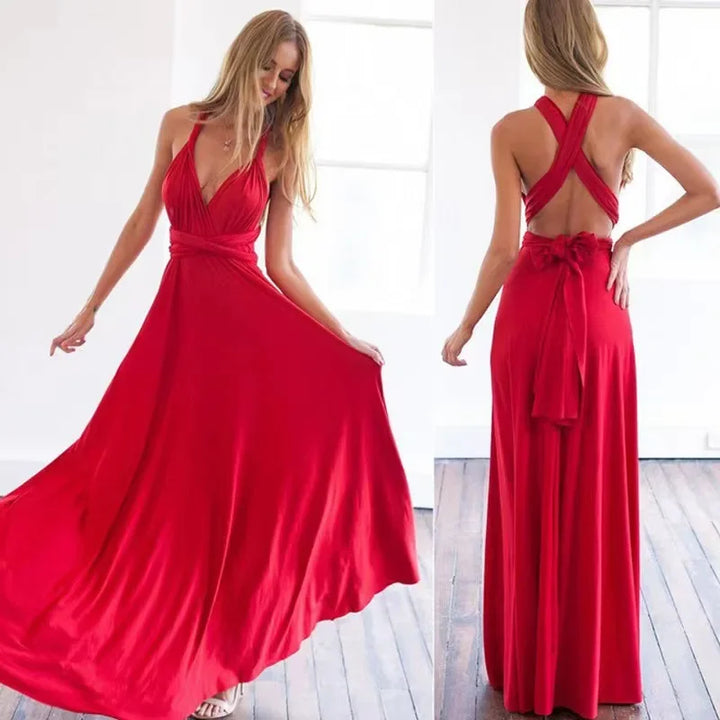 W&W Mode - Damen bodenlanger langer Rock & Brautjungfernkleid mit verschiedenen Tragevarianten