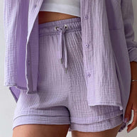 Schick und kuschelig Langarm-Shirt-Short-Set