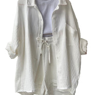Schick und kuschelig Langarm-Shirt-Short-Set