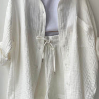 Schick und kuschelig Langarm-Shirt-Short-Set