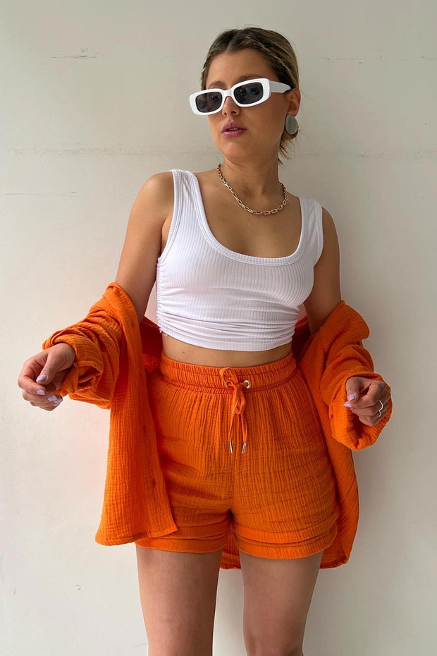Schick und kuschelig Langarm-Shirt-Short-Set